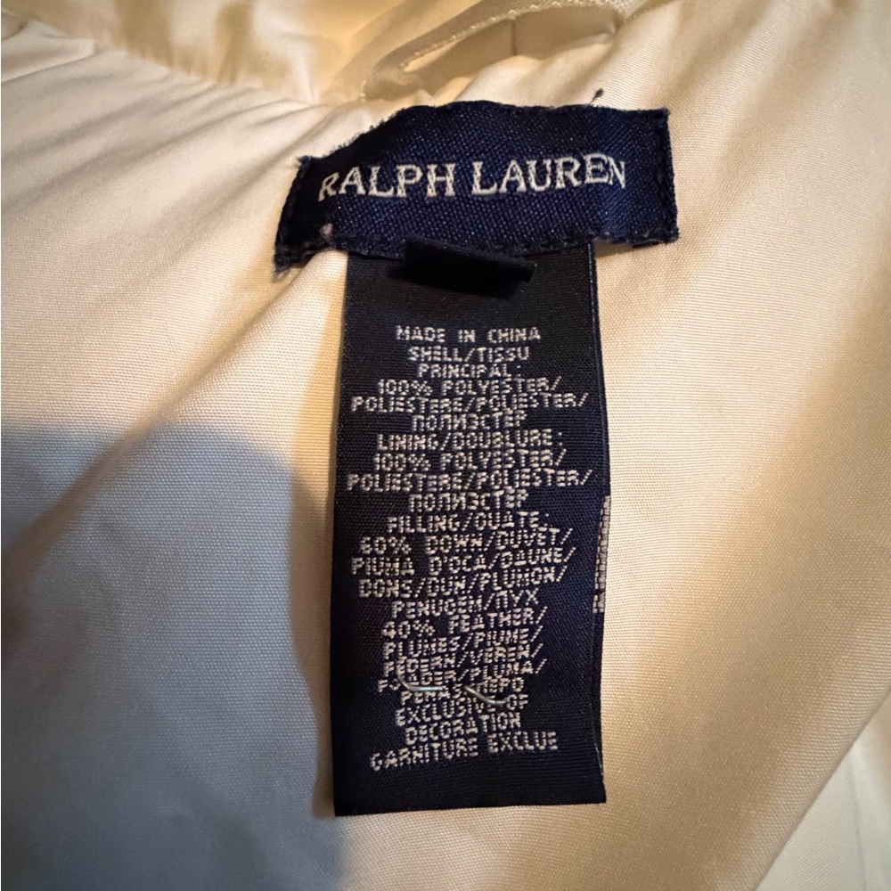 Ralph Lauren White Quilted Hooded Jacket with Pink Pony - Picture 8 of 8